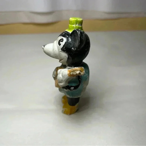 Vintage 1930s Minnie Mouse Bisque Musical Figurine Made in Japan Blue C69 - Picture 2 of 10